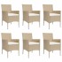 Set comedor de jardín 7 pzas con cojines ratán sintético