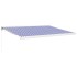 Toldo retráctil aluminio y tela azul y blanco 4x3