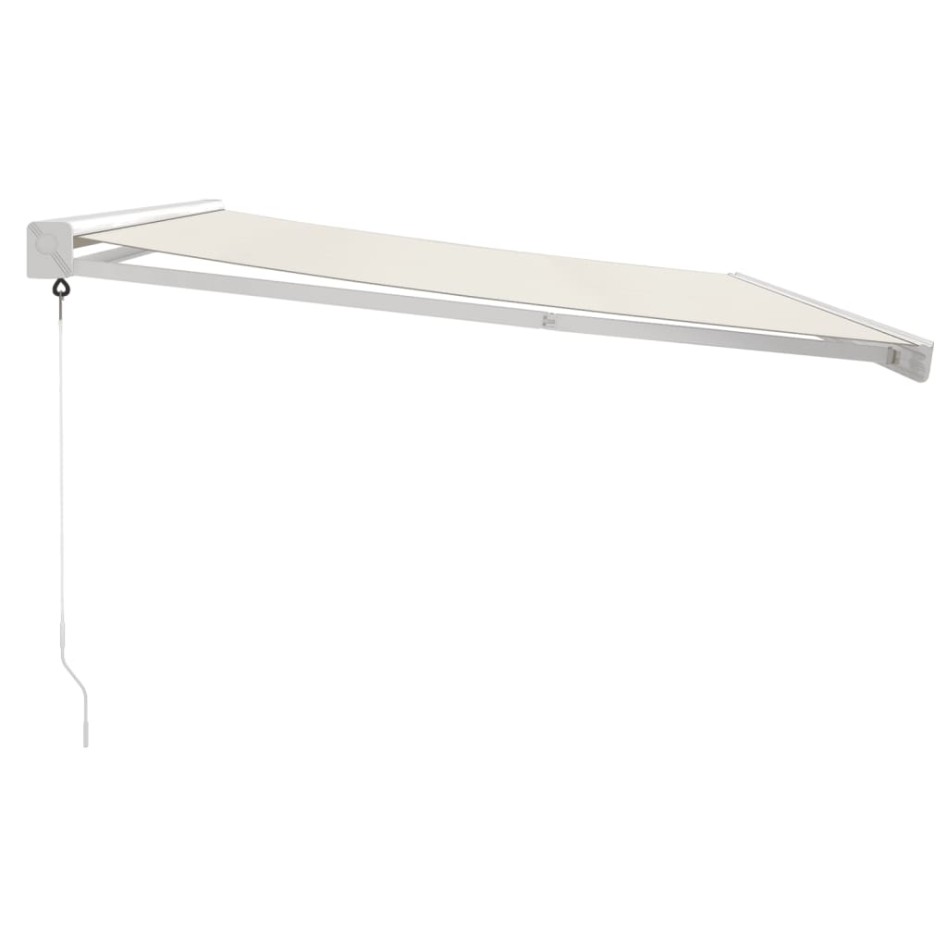 Toldo retráctil aluminio y tela color crema 4x3
