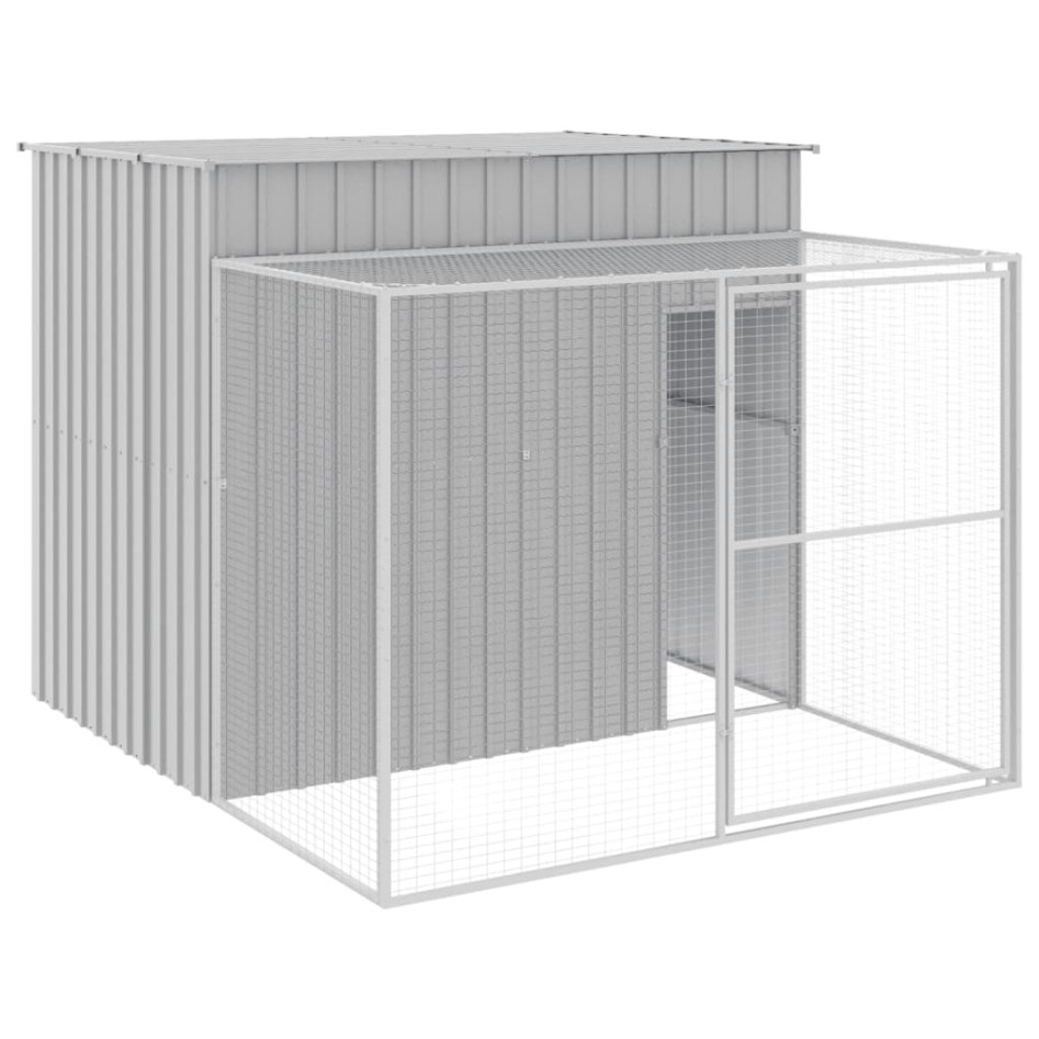Caseta perros corral acero galvanizado gris claro
