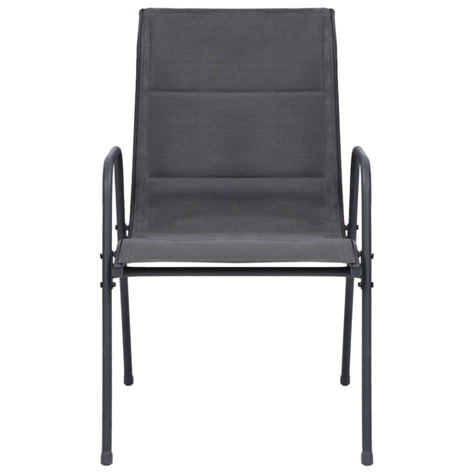 Juego de comedor para jardín 9 piezas acero gris