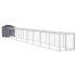 Jaula gallinas con corral acero galvanizado gris