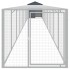 Jaula gallinas con corral acero galvanizado gris