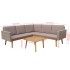 Set de muebles de jardín 4 piezas y cojines ratán PE