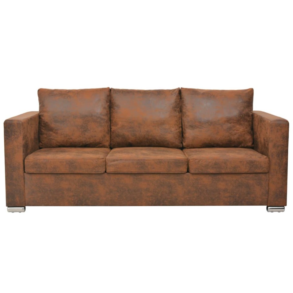 vidaXl  Sofa de 3 plazas 191x73x82 cm piel de ante