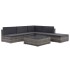 Set de muebles de jardín 6 pzas y cojines ratán sintético