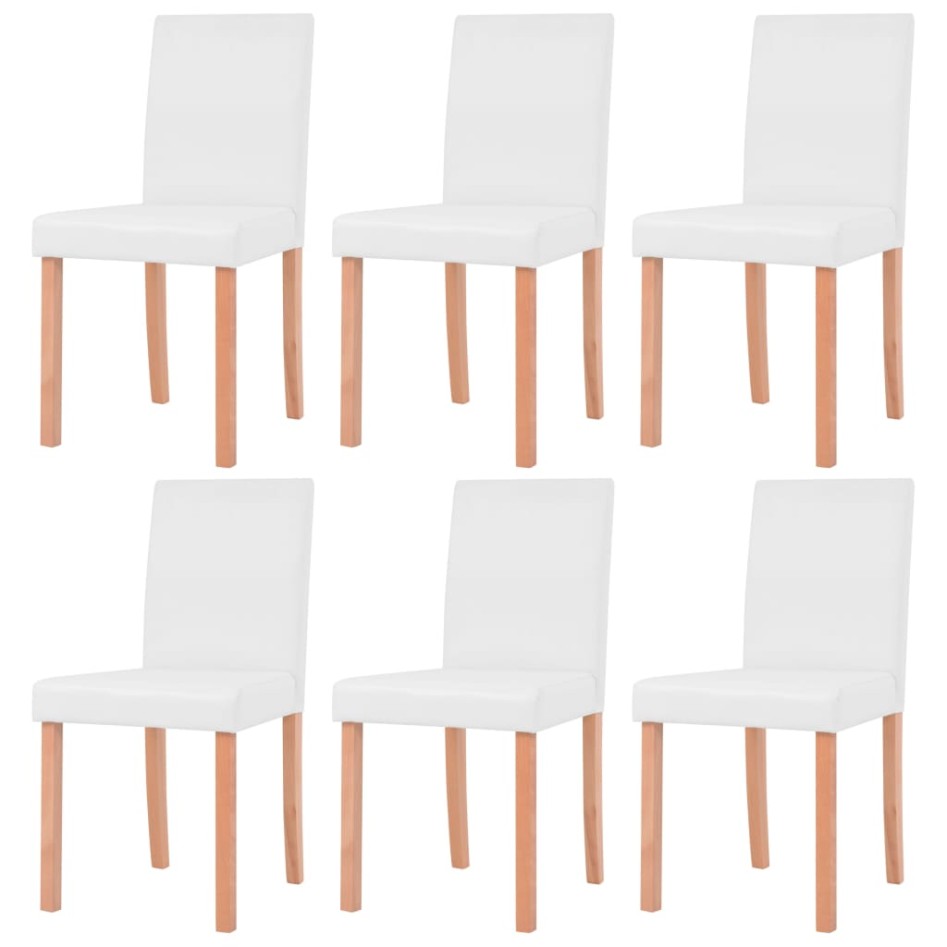 Juego de comedor de roble+cuero artificial 7 piezas color