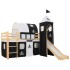 Cama alta para niños tobogán y escalera madera pino 97x208