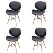 Sillas de comedor 4 unidades cuero sintético y madera curvada