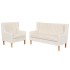 Conjunto de sofás 2 piezas tela blanco