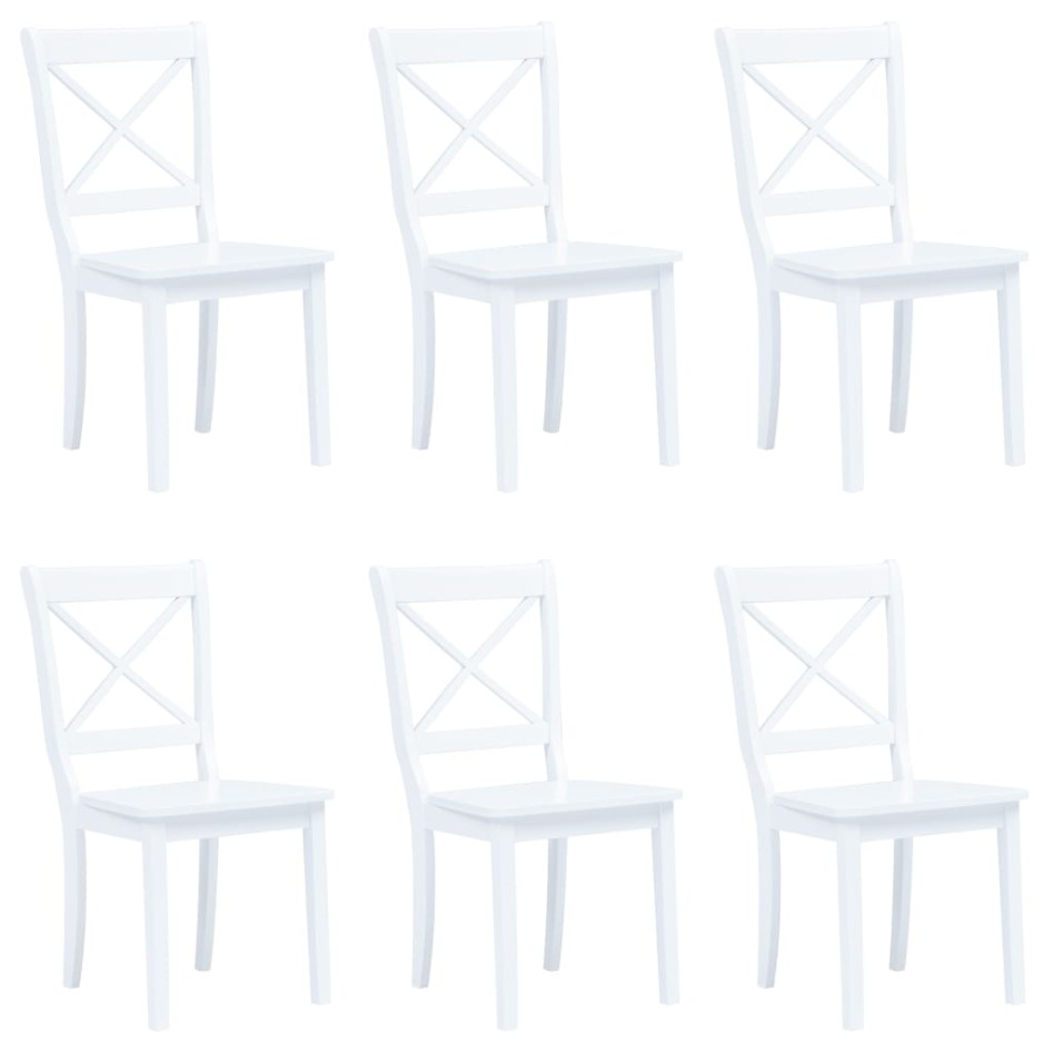 Sillas de comedor 6 unidades madera maciza de caucho