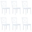 Sillas de comedor 6 unidades madera maciza de caucho blanco