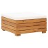 Set de mesa y reposapiés de jardín cojín madera maciza