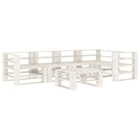 Juego de muebles de palets para jardín 6 piezas madera