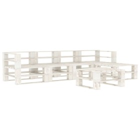 Juego de muebles de palets para jardín 6 piezas madera