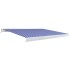 Toldo de carrete motorizado azul y blanco 350x250