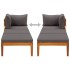 Tumbona con 1 reposabrazos gris oscuro madera maciza