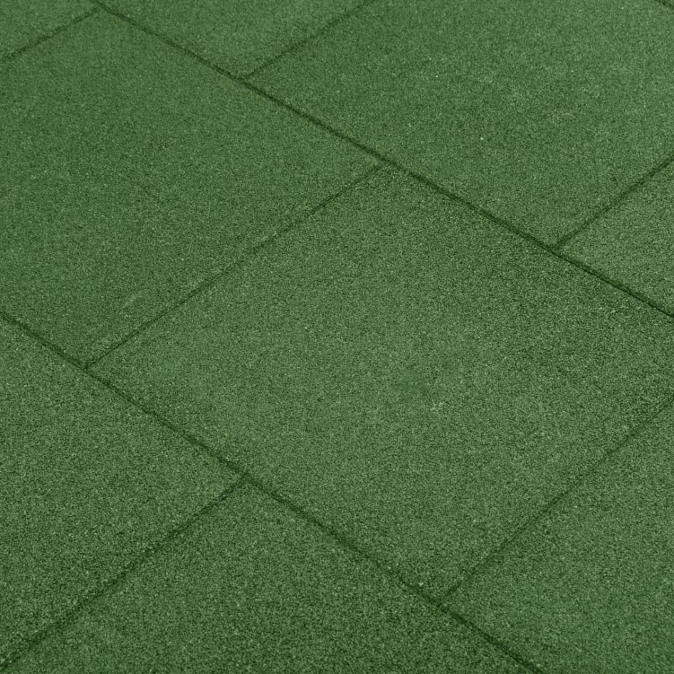 Losetas de goma protección de caídas 24 uds verde 50x50x3