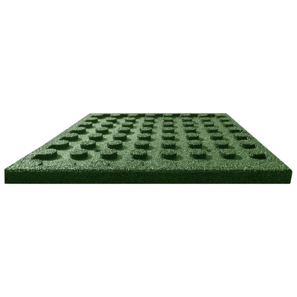 Losetas de goma protección de caídas 24 uds verde 50x50x3