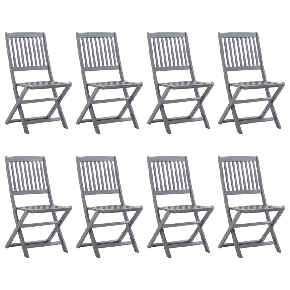 Juego de comedor de jardín 9 pzas madera maciza de acacia