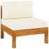 Muebles de jardín 5 pzas cojines blanco crema madera de