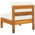 Muebles de jardín 5 pzas cojines blanco crema madera de