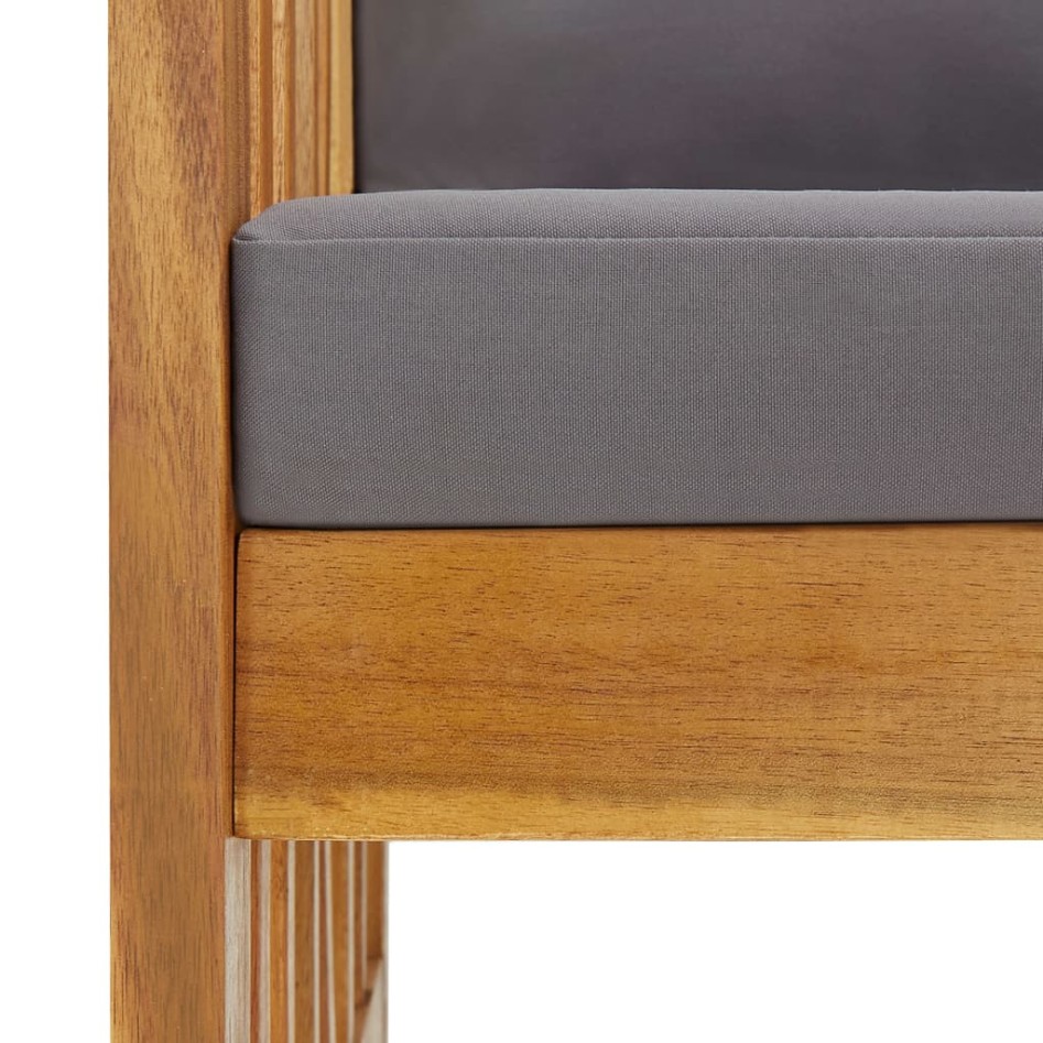Muebles de jardín 4 piezas con cojines madera maciza de