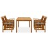 Set comedor de jardín 5 pzas y cojines madera maciza de