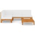 Juego muebles de jardín y cojines 5 pzas madera maciza