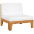 Juego muebles de jardín y cojines 6 pzas madera maciza