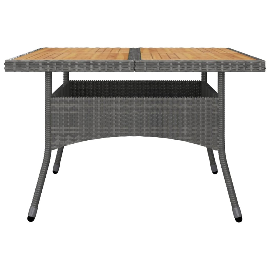 Set de comedor de jardín 9 pzas ratán PE y madera acacia