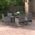 Set de comedor de jardín 7 pzas ratán sintético vidrio