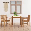 Conjunto de comedor de jardín 3 piezas madera maciza de teca