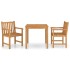 Conjunto de comedor de jardín 3 piezas madera maciza de