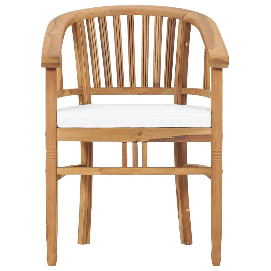 Set de comedor de jardín 3 pzas y cojines madera maciza de