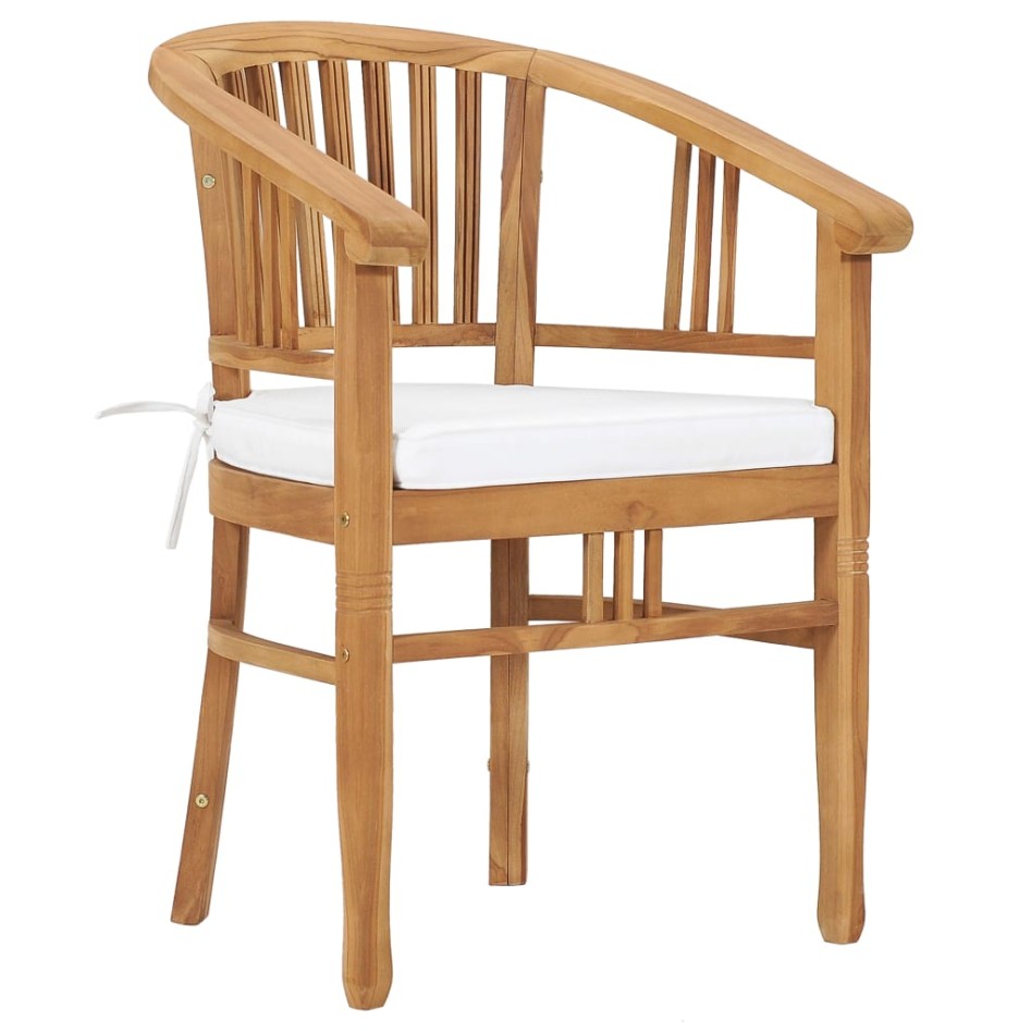 Set de comedor de jardín 3 pzas y cojines madera maciza de