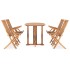 Set de comedor de jardín plegable 5 pzas madera maciza de