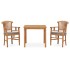 Set de comedor de jardín 3 pzas y cojines madera maciza de