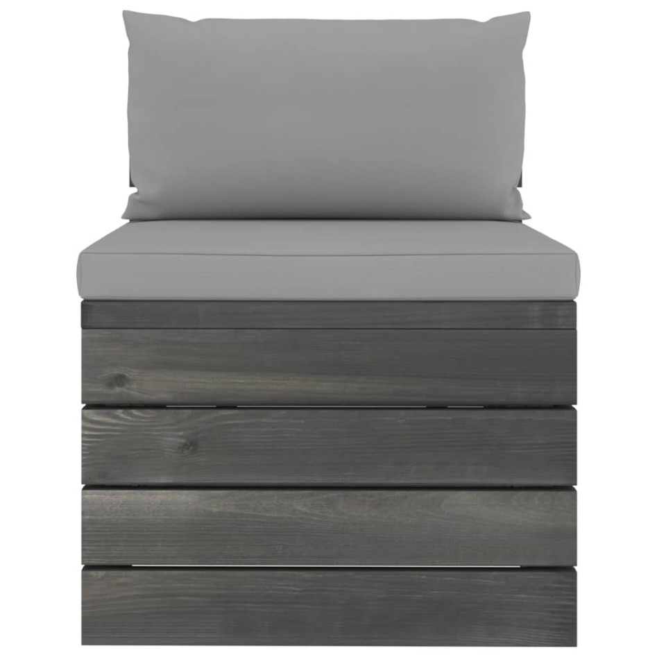 Muebles de palés de jardín 5 piezas cojines madera maciza