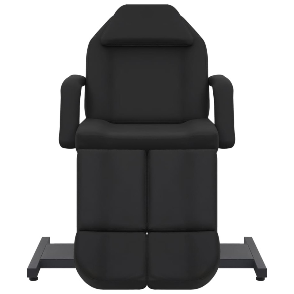 Sillón de salón de belleza cuero sintético negro 180x62x78