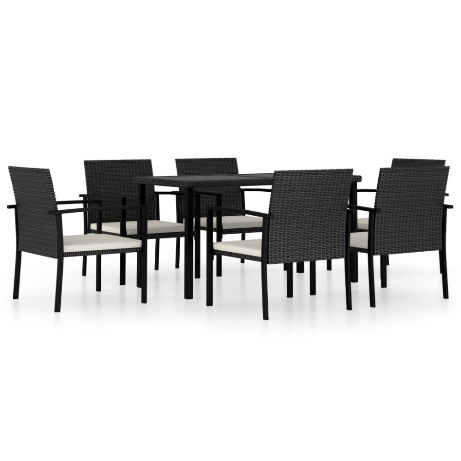 Conjunto de comedor de jardín 7 piezas ratán sintético