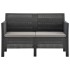 Set de muebles jardín 4 piezas cojines PP ratán gris