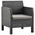 Set de muebles jardín 4 piezas cojines PP ratán gris