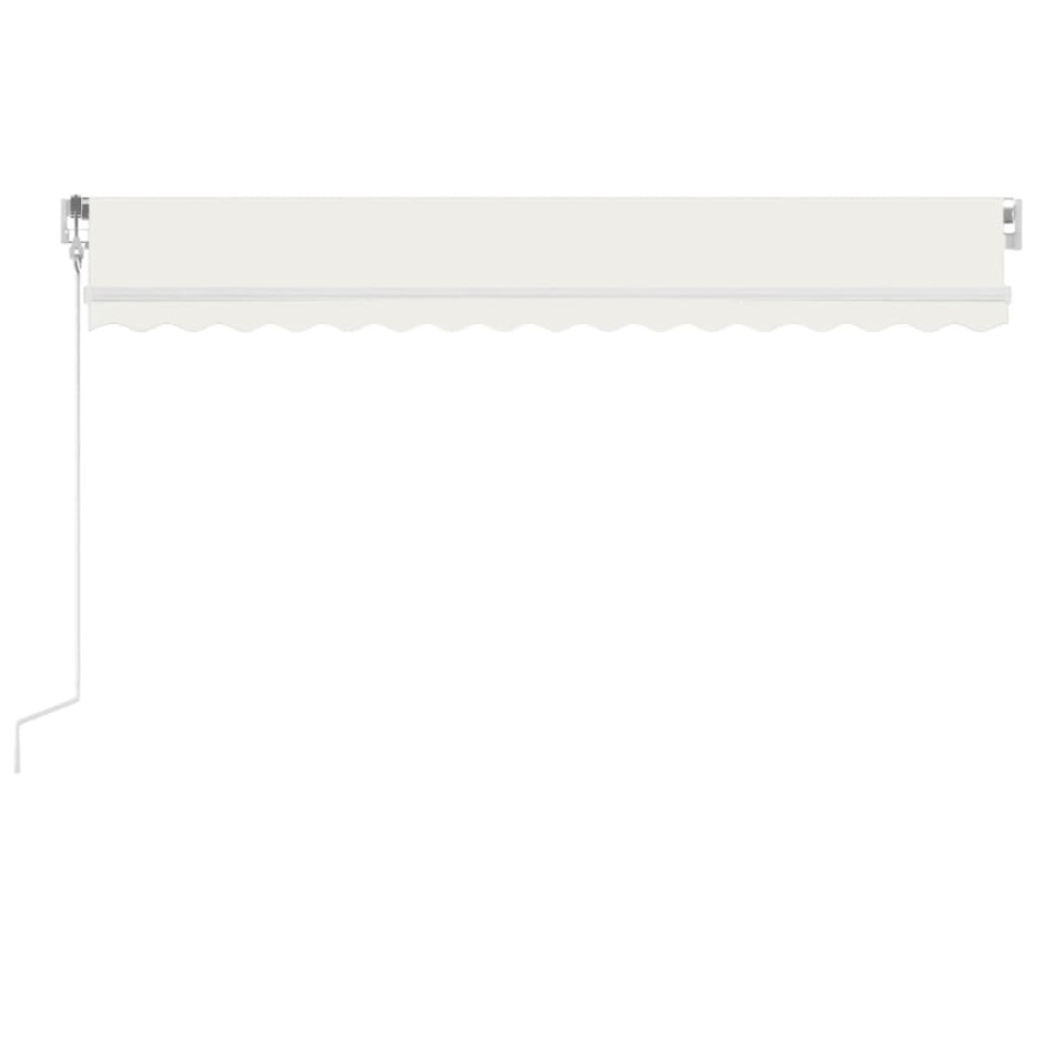 Toldo automático con LED y sensor de viento crema 400x350
