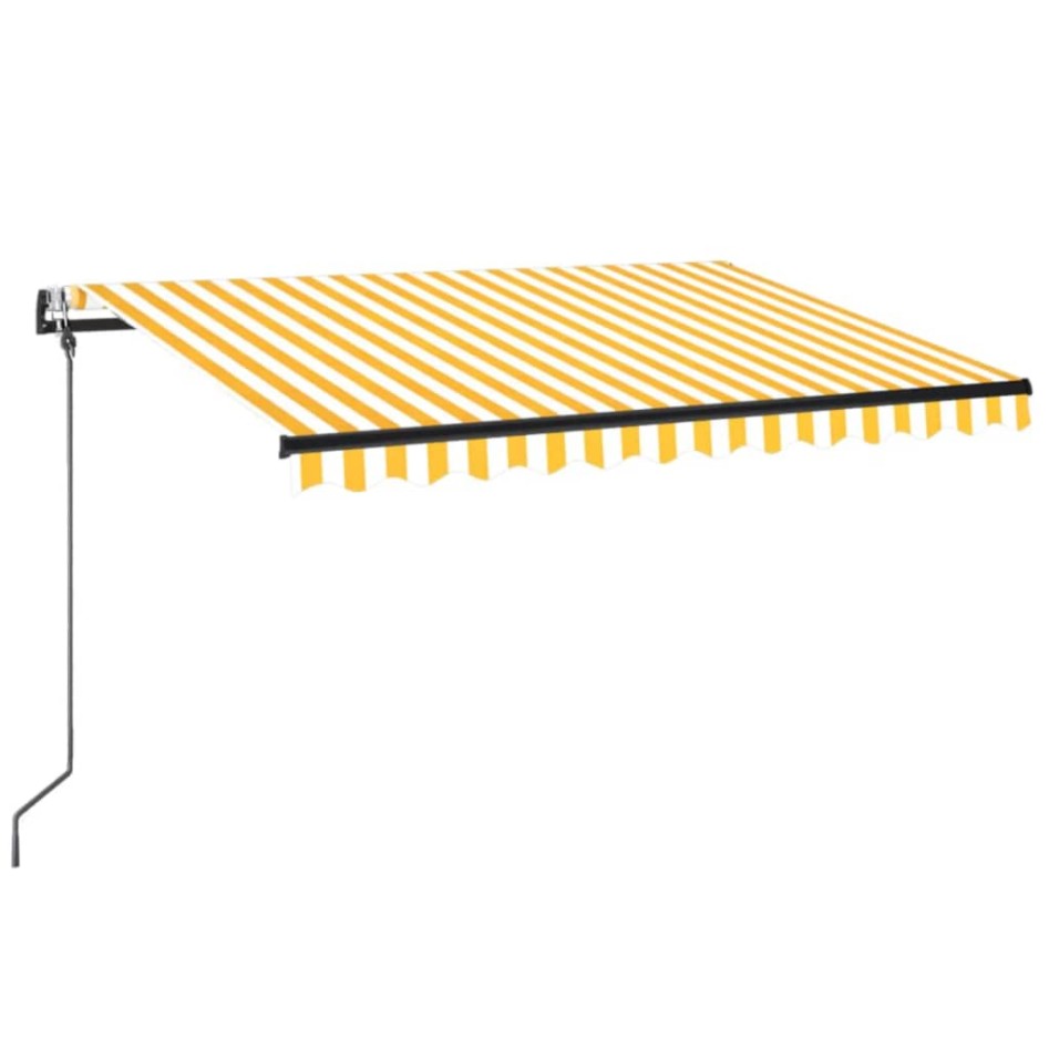 Toldo automático LED sensor de viento amarillo blanco