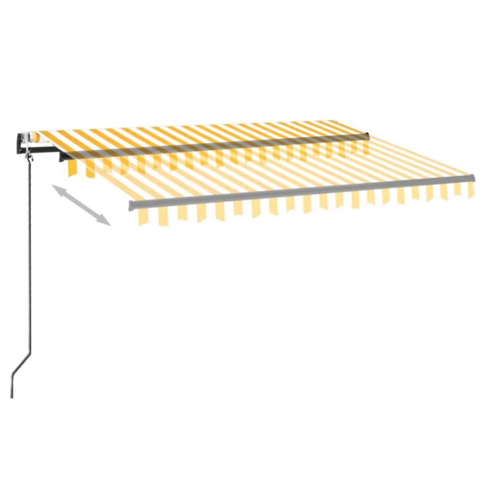 Toldo automático LED sensor de viento amarillo blanco