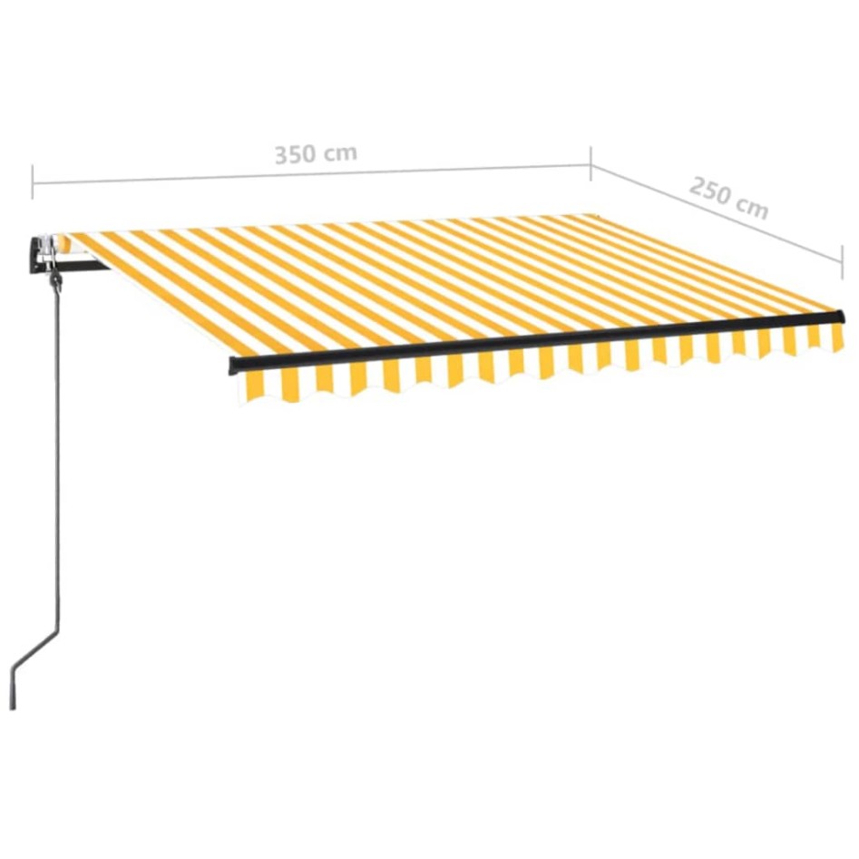 Toldo automático LED sensor de viento amarillo blanco