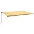Toldo retráctil manual amarillo y blanco 600x350
