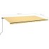 Toldo retráctil manual amarillo y blanco 600x350