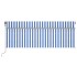 Toldo automático retráctil con persiana azul y blanco 4x3